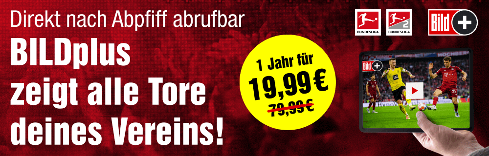 1 Jahr BILDplus inkl. Bundesliga Highlights für 19,99€