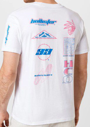 Hollister T Shirt in Weiß mit blauem Logo für 8,34€ (statt 27€)