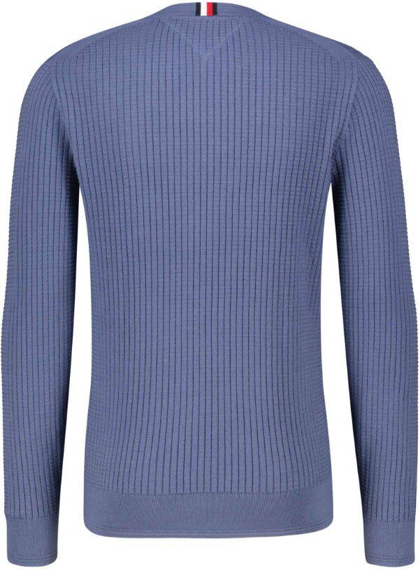 Tommy Hilfiger Grid Structure Crew Neck Herren Pullover in Blau für 44,44€ (statt 74€) M und XXXL