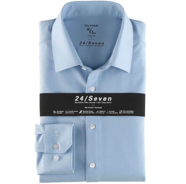 OLYMP No. Six Super Slim Jerseyhemd in Blau für 30,76€ (statt 56€)