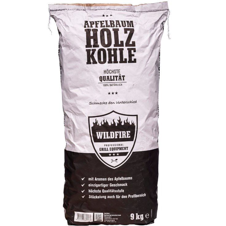 9Kg Big Green Egg Wildfire Aroma Holzkohle vom Apfelbaum für 21,90€ (statt 30€)