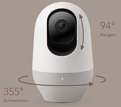 nooie 1080p 360° WLAN Cam mit Bewegungs  & Geräuscherkennung für 29,99€ (statt 60€)