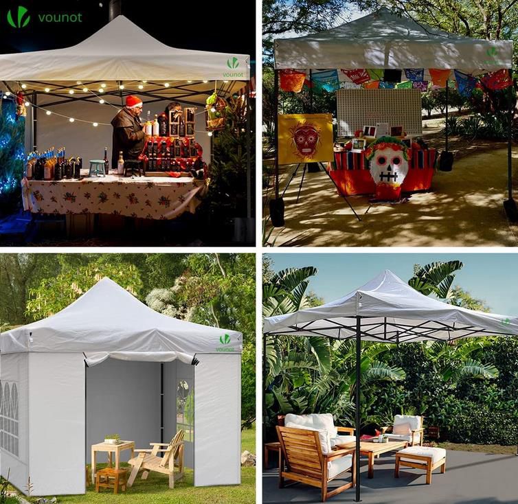 Vounot Pop Up Faltpavillon mit 4 Seitenteilen und 4 Sandsäcke, 3x3m für 111,99€ (statt 140€)