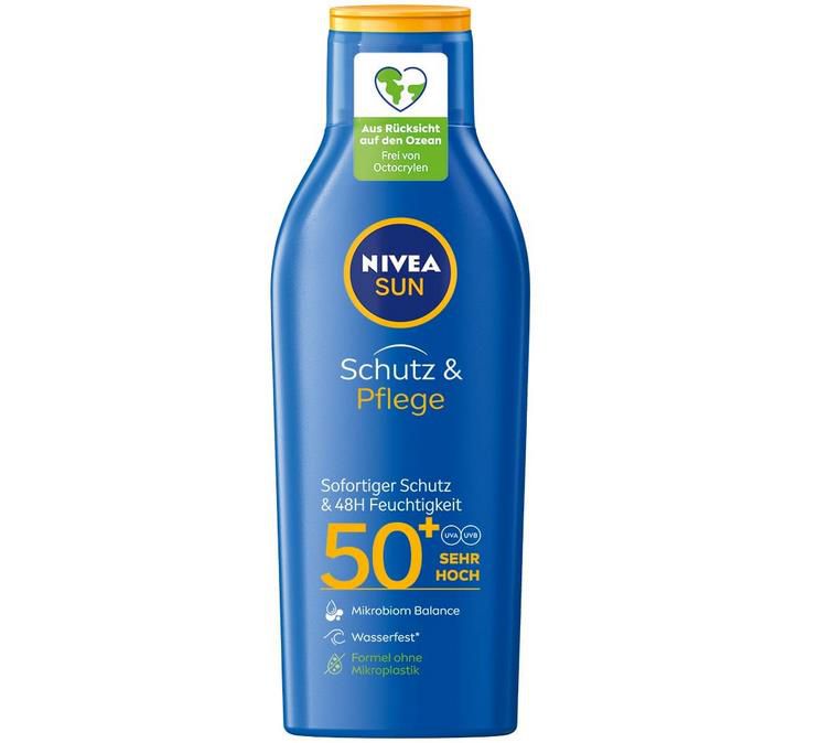 Nivea Sun Schutz & Pflege LSF 50+ Sonnenmilch, 200ml ab 6,36€ (statt 10€)