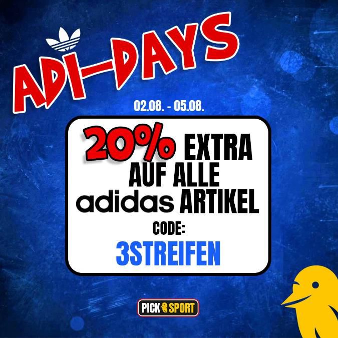 PickSport adidas Sale mit 20% Extra Rabatt   z.B. adidas M BOS G T Herren T Shirt für 13,58€ (statt 25€)