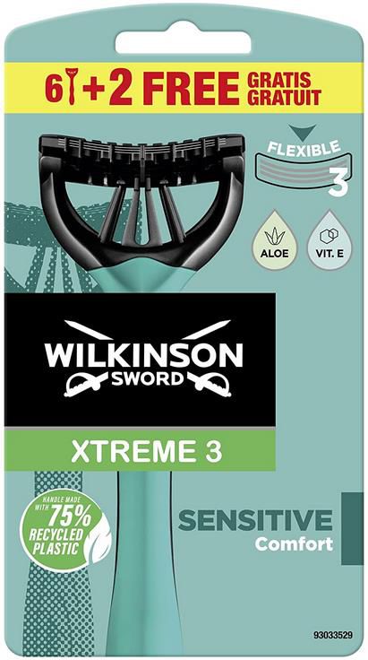 8er Pack Wilkinson Xtreme 3 Pure Sensitive Einwegrasierer ab 3,75€ (statt 9€)   Prime Sparabo