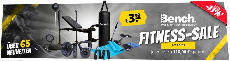 Bench Fitness Sale ab 3,99€ + keine VSK ab 10€   z.B. 20kg Langhantelset 49,99€ (statt 67€)