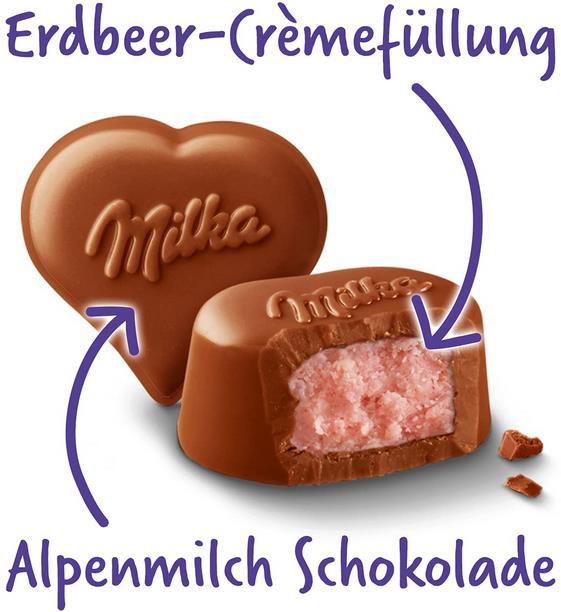 10er Pack Milka Von Herzen Pralinés Erdbeer Crème, 110g ab 15,47€ (statt 25€)   Prime Sparabo