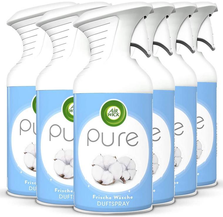 6x Air Wick PURE Frische Wäsche Duftspray, 250 ml ab 11,96€ (statt 18€)   Prime Sparabo