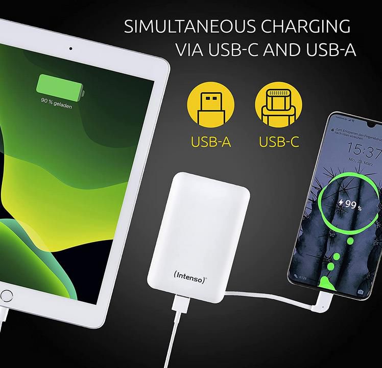 Intenso XC10000 Powerbank mit USB A + USB C, 10.000mAh für 14,99€ (statt 21€)   Prime