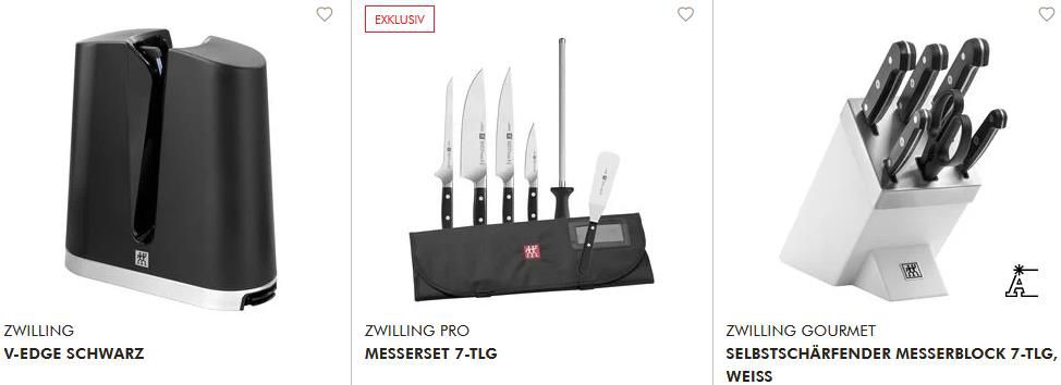 Nur HEUTE 20% Rabatt auf Zwilling Messerblöcke, Messerschärfer & Zubehör