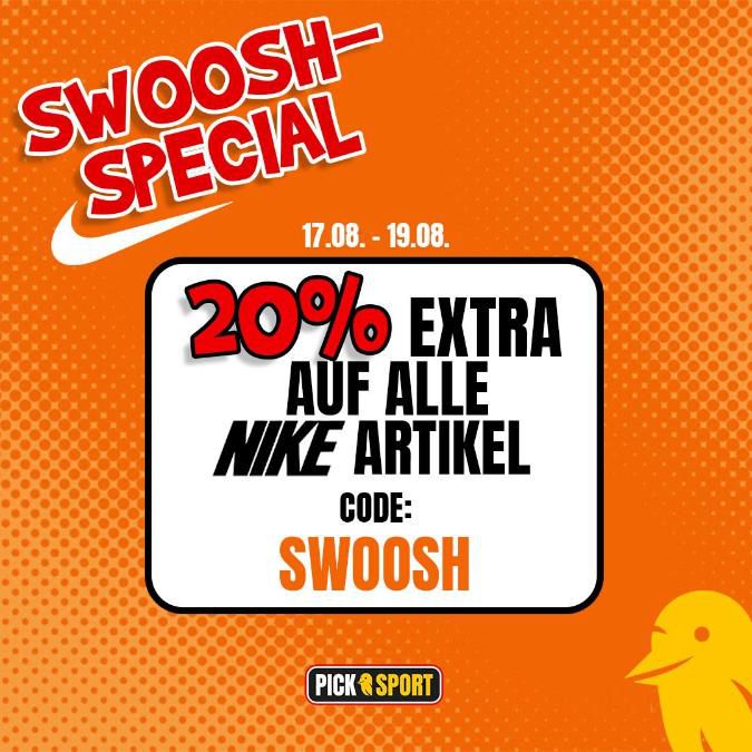 PickSport: 20% Rabatt auf ALLES von Nike   z.B. Nike Sweatshirt für 22,38€ (statt 40€) bis Mitternacht!