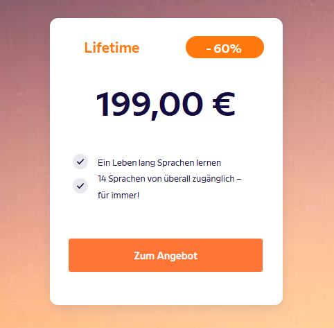 Babbel Lifetime Zugang auf alle Sprachen für 199€ (statt 320€)