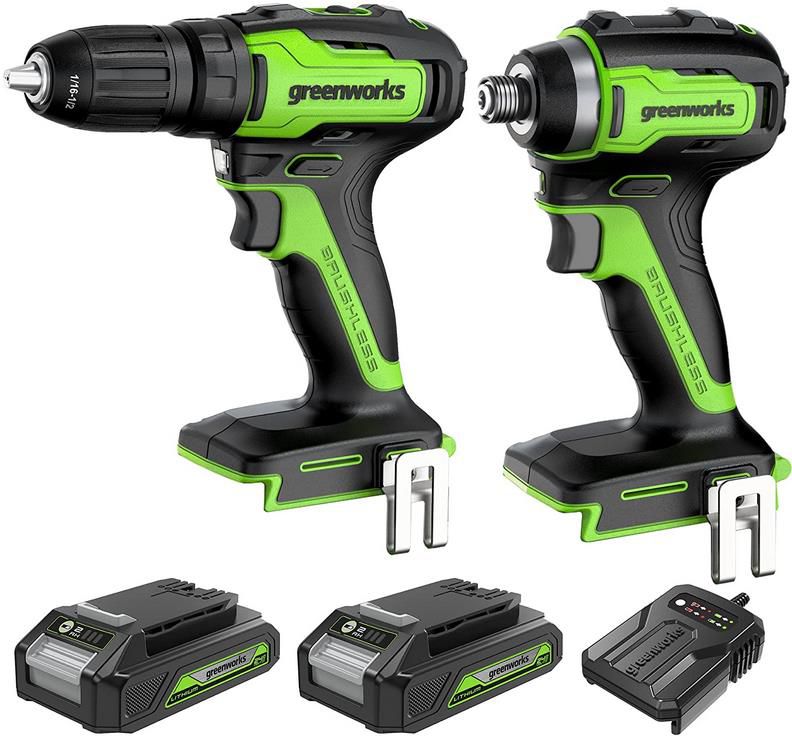 Greenworks Combo Kit mit Akku  und Schlagschrauber inkl. Akkus & Ladegerät für 109,99€ (statt 159€)