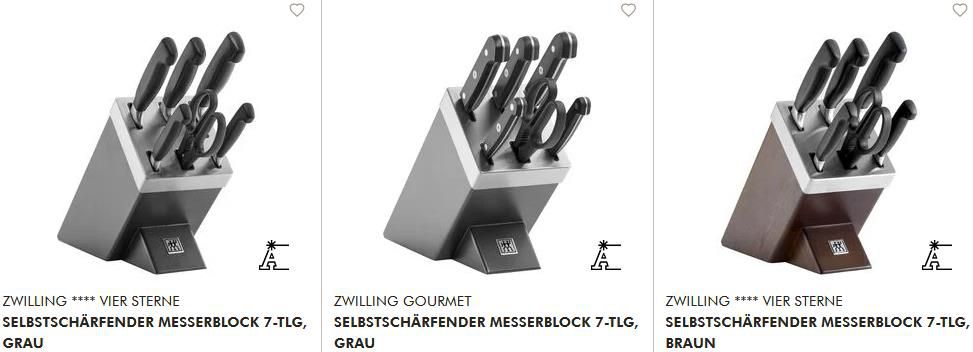 Nur HEUTE 20% Rabatt auf Zwilling Messerblöcke, Messerschärfer & Zubehör