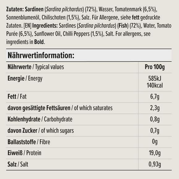 3er Pack Our Essentials Sardinen in Tomaten Chili Sauce (3 x 125g) ab 1,88€ (statt 2,50€)   Prime Sparabo