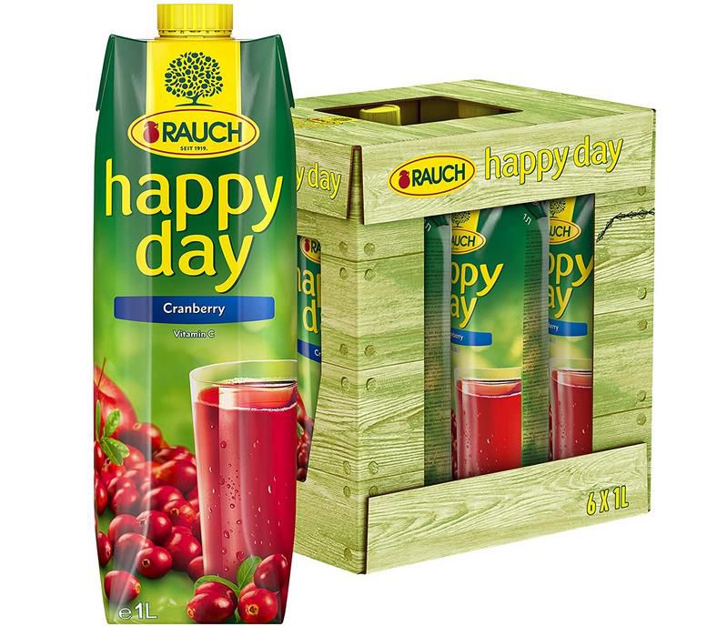 6er Pack Rauch Happy Day Cranberry, 1L ab 7,51€ (statt 15€)   Prime Sparabo