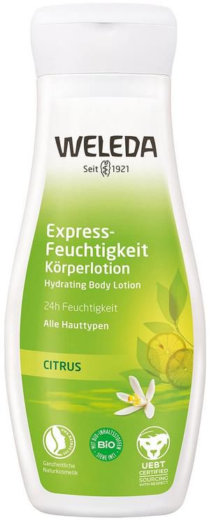 Weleda Bio Citrus Express Feuchtigkeit Körperlotion, 200ml ab 5,32€ (statt 10€)   Prime Sparabo