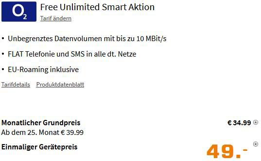 Samsung Galaxy Z Flip4 5G für 49€ + o2 Allnet Flat mit unlimited LTE für 34,99€ mtl.