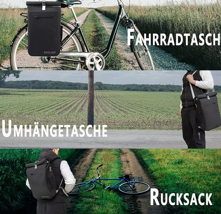 Coojoy 3in1 Fahrradtasche, Wasserdicht & Reflektierend, 25L für 39,99€ (statt 80€)