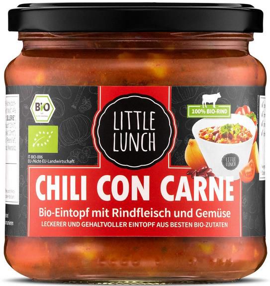 4x Little Lunch Bio Eintopf Chili Con Carne, 350ml ab 12,15€ (statt 14€)   Prime Sparabo
