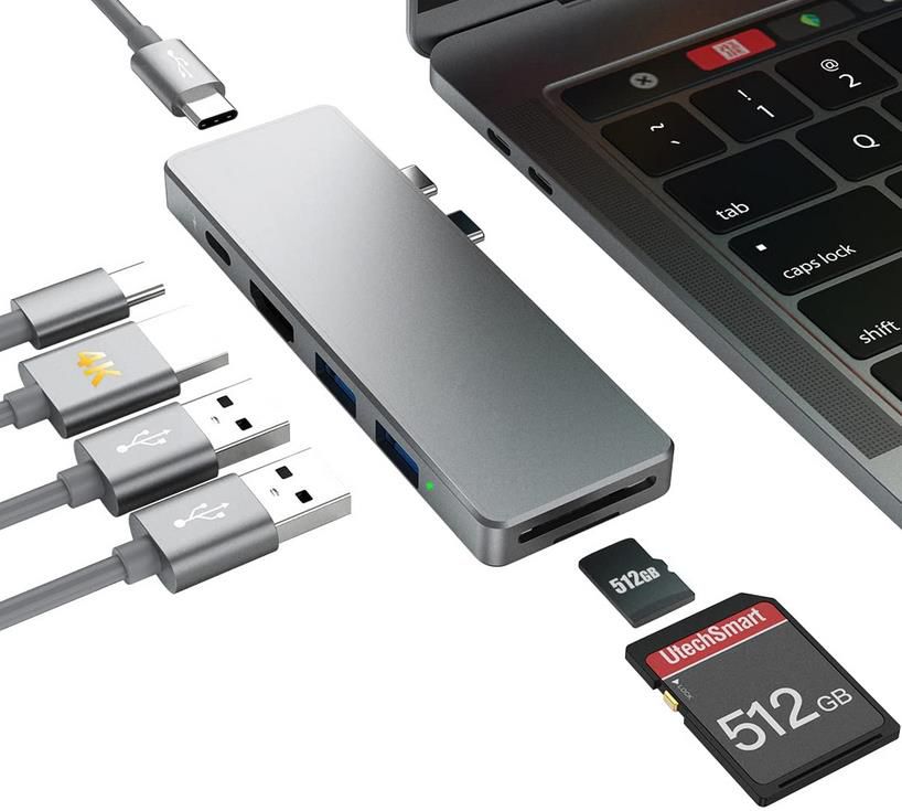 Tomvorks 7 in 2 Multiport USB Hub für MacBooks für 13,99€ (statt 20€)