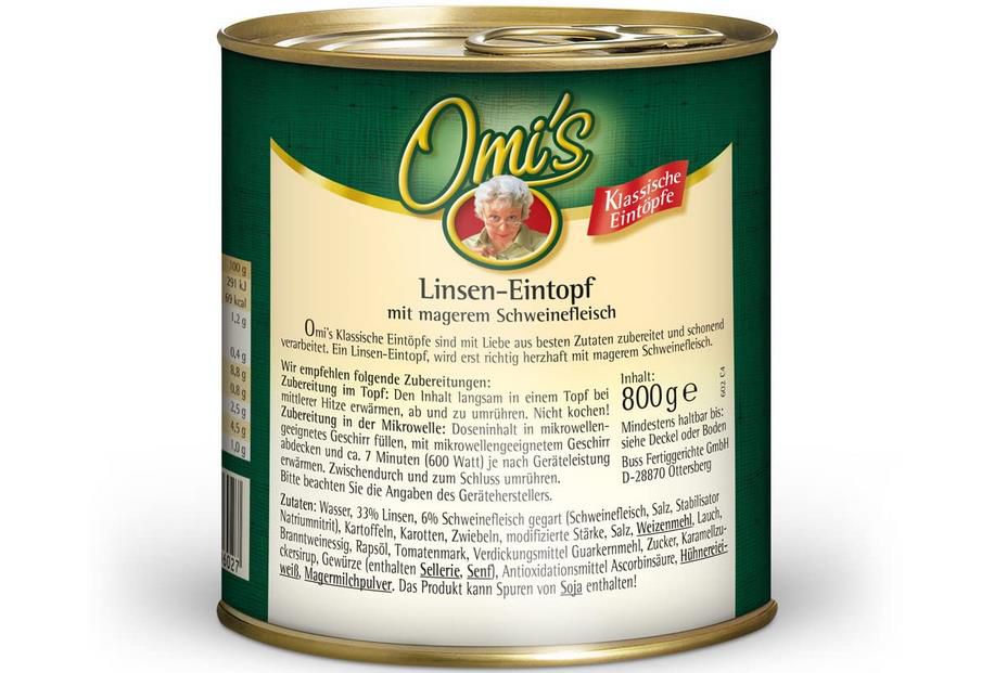 6x Buss Omi’s klassischer Linseneintopf, 800 g ab 11,49€ (statt 14€)