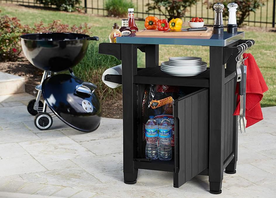 Keter Unity BBQ Beistelltisch mit Edelstahl Arbeitsfläche für 104,80€ (statt 129€)