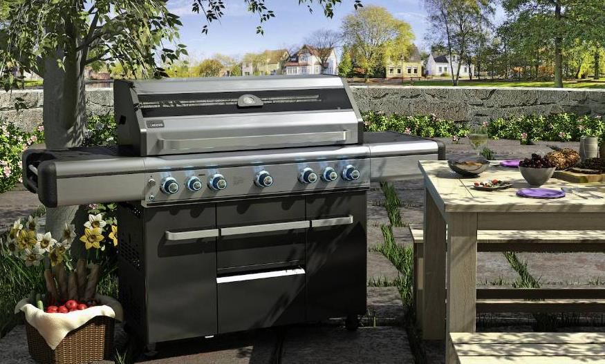 Mr. Gardener Jacksonville 5 Gasgrill mit 7 Brenner und Unterschrank für 1.099€ (statt 1.294€)