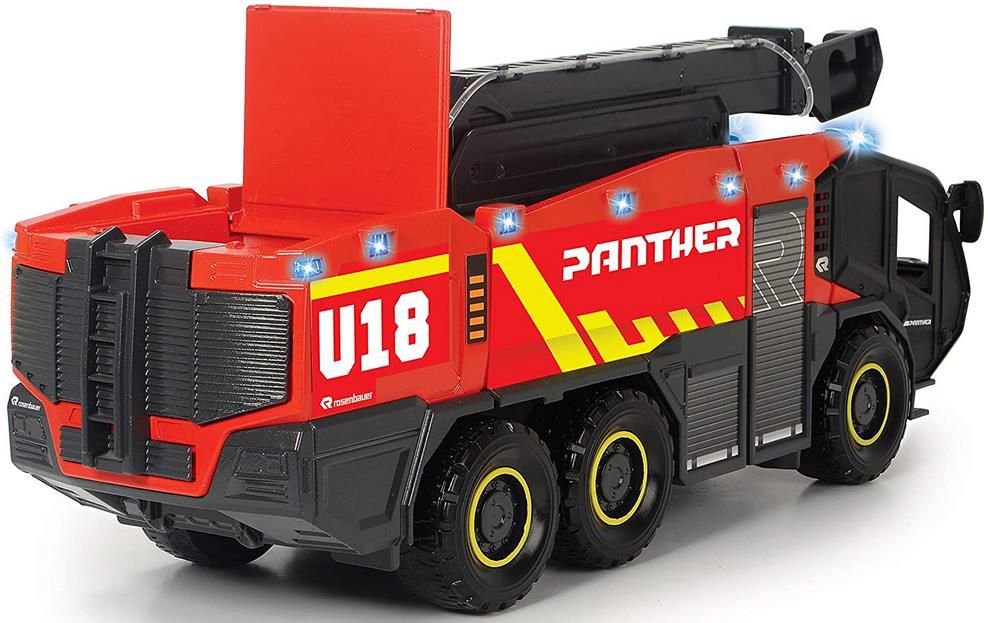 Dickie Toys Flughafenfeuerwehrauto Panther 6x6 Rosenbauer mit Licht & Sound für 36€ (statt 51€)