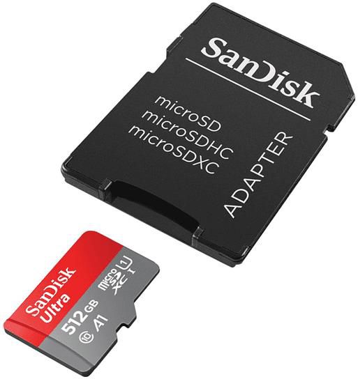 Sandisk Ultra UHS I Micro SDXC Speicherkarte mit 512 GB, 120 MB/s für 30,49€ (statt 38€)