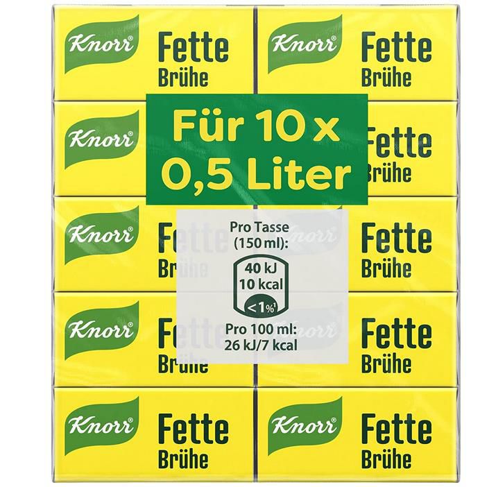 10er Pack Knorr Fette Brühe (ergibt 5 Liter) ab 1,19€   Prime Sparabo