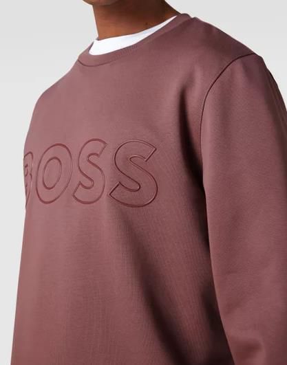 BOSS Stadler Herren Sweatshirt in Bordeaux Rot für 59,49€ (statt 74€)