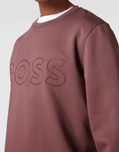 BOSS Stadler Herren Sweatshirt in Bordeaux Rot für 59,49€ (statt 74€)