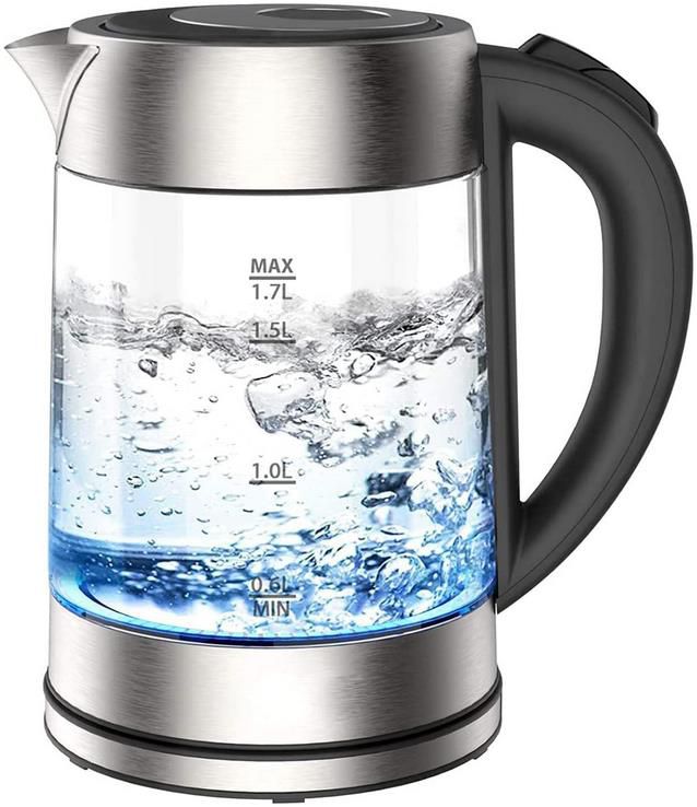 Tomvorks Elektrischer Wasserkocher aus Glas mit Edelstahlfilter, 1,7 L für 19,99€ (statt 30€)