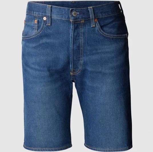 Levis 501 Hemmed Bleu Eye Jeansshorts mit Logo Details in Dunkelblau für 32,29€ (statt 39€)