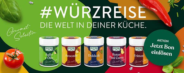 Gewürzmischungen der FUCHS Gourmet Selection gratis probieren