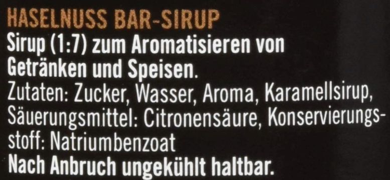 Riemerschmid Bar Sirup Haselnuss (0,7 L) ab 5€ (statt 10€)   Sparabo