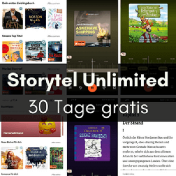 30 Tage kostenloser Zugang zu Hörbüchern und E Books bei Storytel