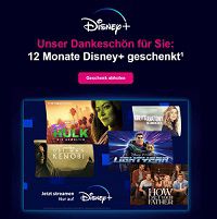 Telekom Mobilfunk-Kunden: 12 Monate Disney+ geschenkt