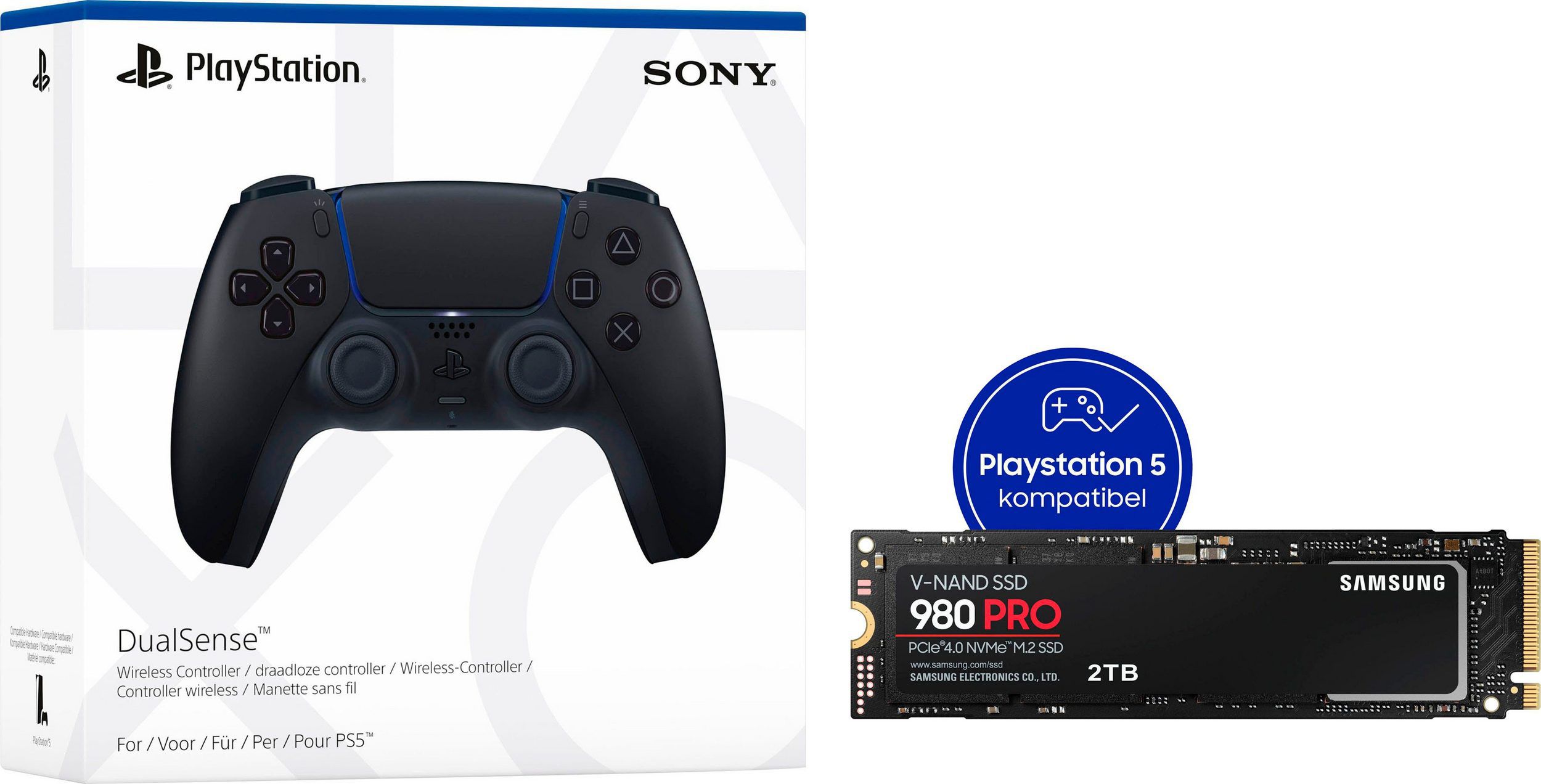 PS5 DualSense Controller + Samsung 980 PRO SSD 2TB ab 249,99€ (statt 308€)