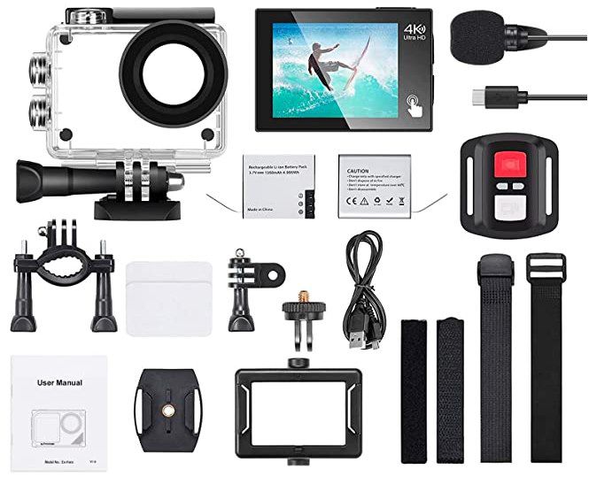 Exprotrek Action Cam 4k 30fps – 20MP Kamera 170° Ultra Weitwinkel für 59,99€ (statt 110€)