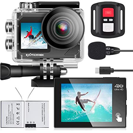 Exprotrek Action Cam 4k 30fps – 20MP Kamera 170° Ultra Weitwinkel für 59,99€ (statt 110€)