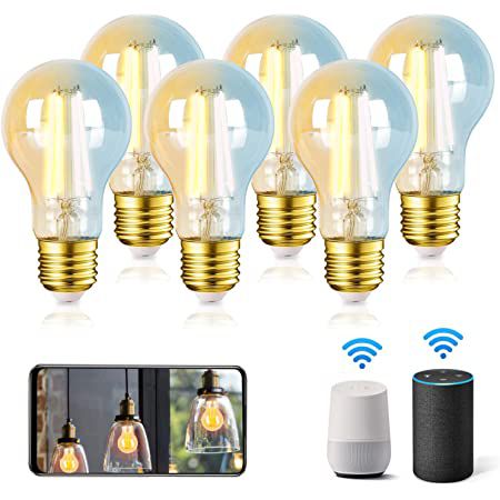 6x Aigostar E27 6W Edison Retroglühbirne mit App Anbindung für 20€ (statt 39€)