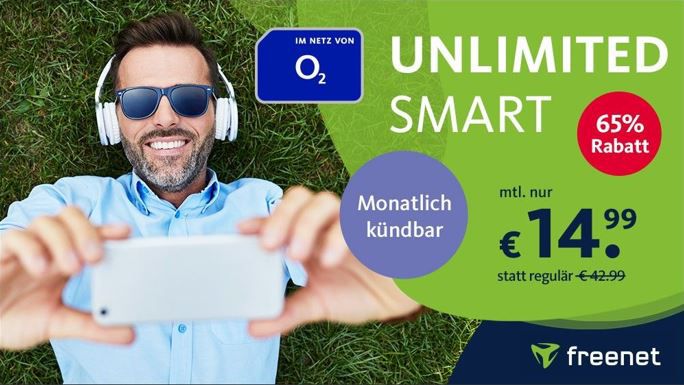 🔥 o2 Allnet Flat mit Unlimited LTE für 14,99€ mtl.   Monatlich kündbar