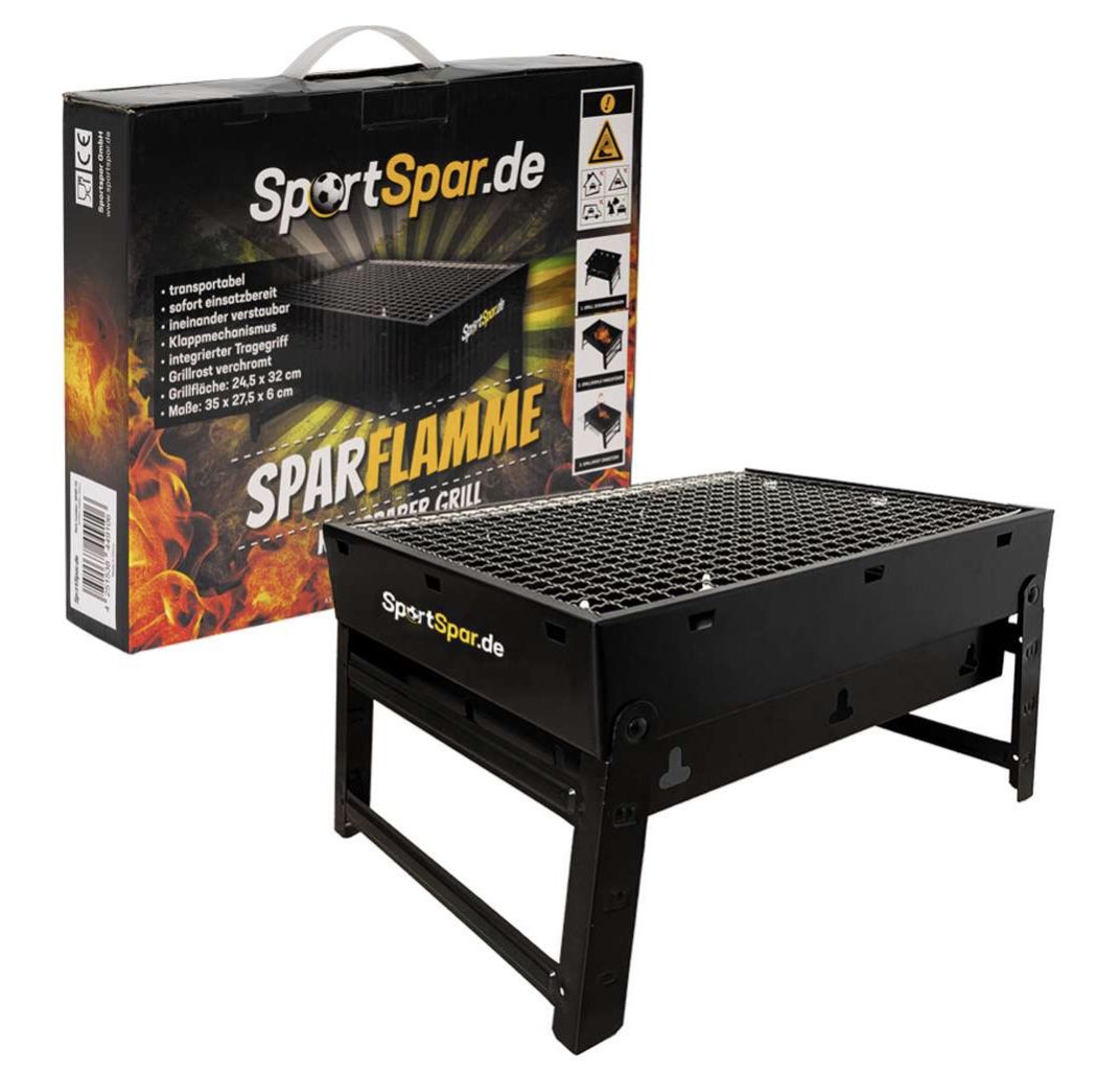 SportSpar.de SparFlamme klappbarer Grill für 7,72€