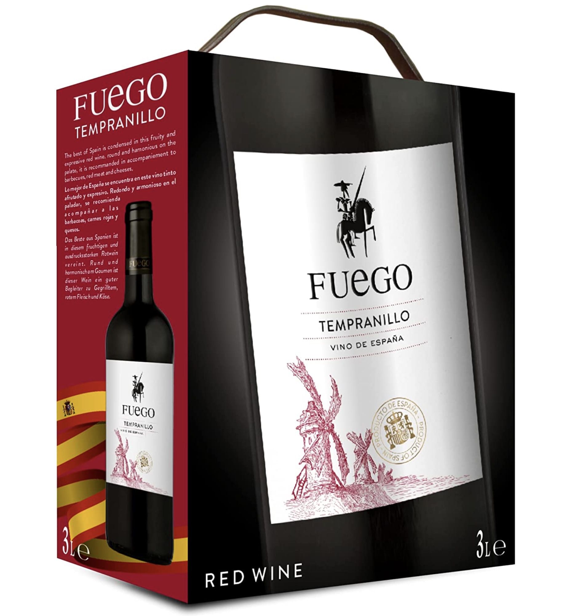 3 Liter Fuego Tempranillo Rouge Spanien Rotwein ab 4,58€ (statt 12€)   Prime Sparabo