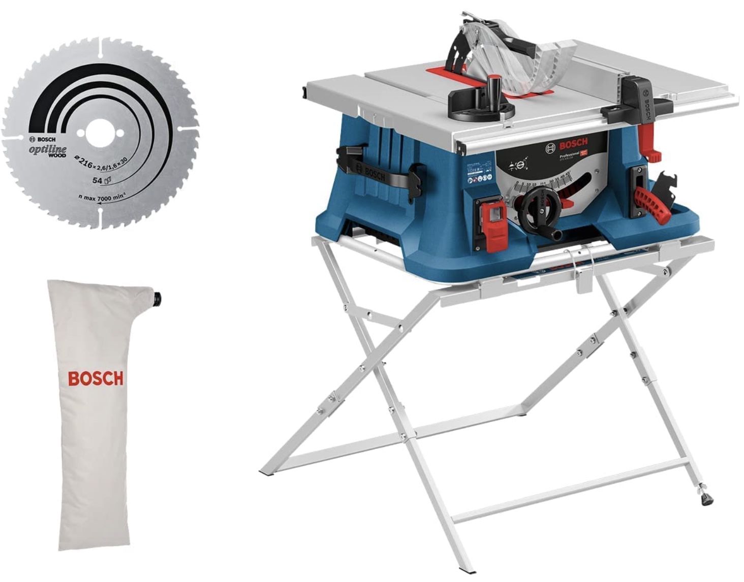 Bosch Professional Tischkreissäge mit Arbeitstisch sowie Kreissägeblatt & Staubbeutel für 279,10€ (statt 363€)
