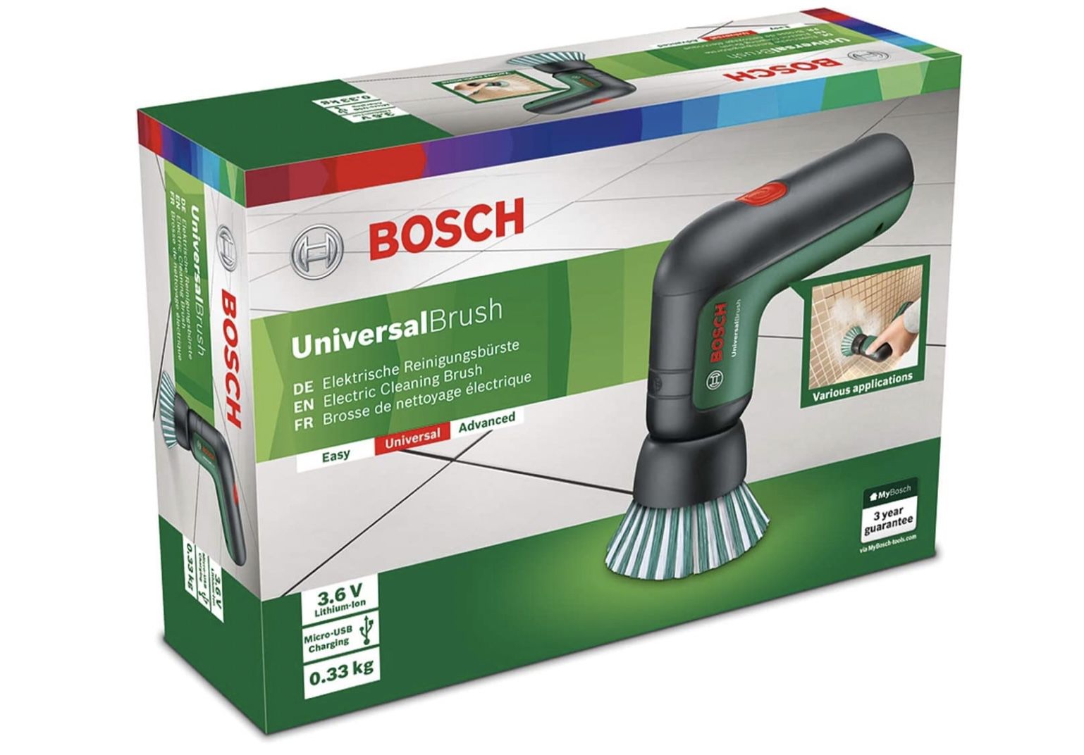 Bosch Akku UniversalBrush inkl. 4 Reinigungsaufsätze für 35€ (statt 40€)