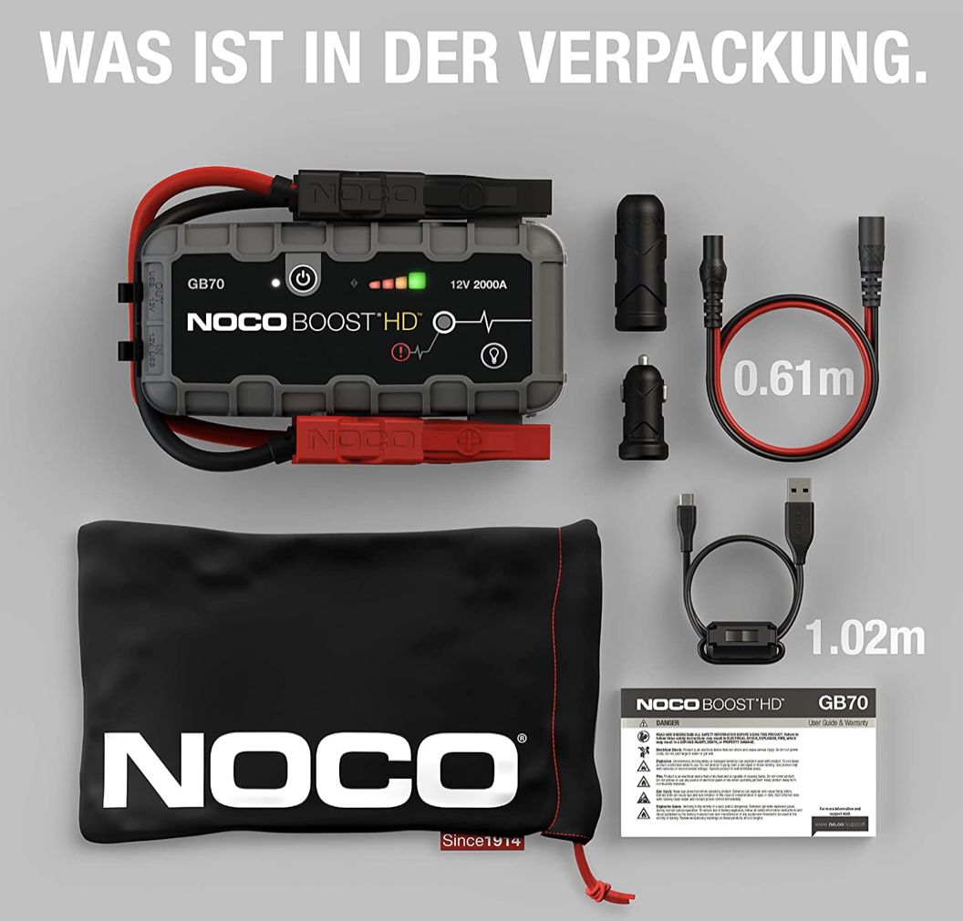 NOCO Boost HD GB70 2000A 12V UltraSafe Starthilfe für 165,97